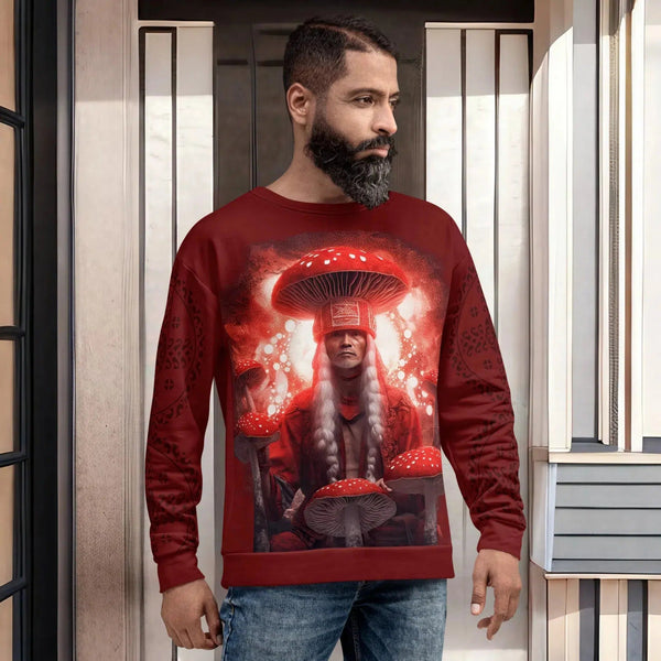 "Amanita Collection Sweatshirt reflecting Yakut culture and Amanita muscaria."